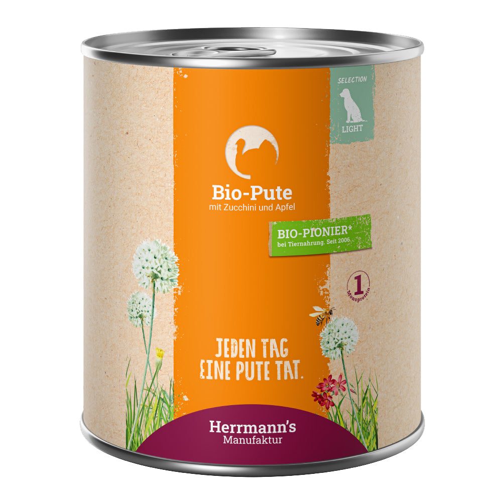 Herrmann's Pute mit Zucchini und Apfel Nassfutter für Hunde