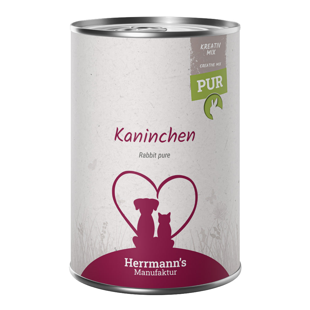 Herrmann's Kaninchen Reinfleisch Nassfutter für Hunde und Katzen