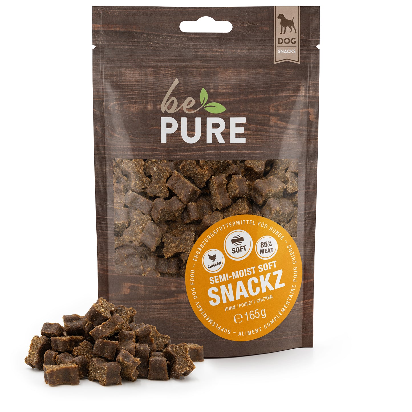 bePure Semi-Moist Soft Snackz mit Huhn Semi-Moist Futter für Hunde