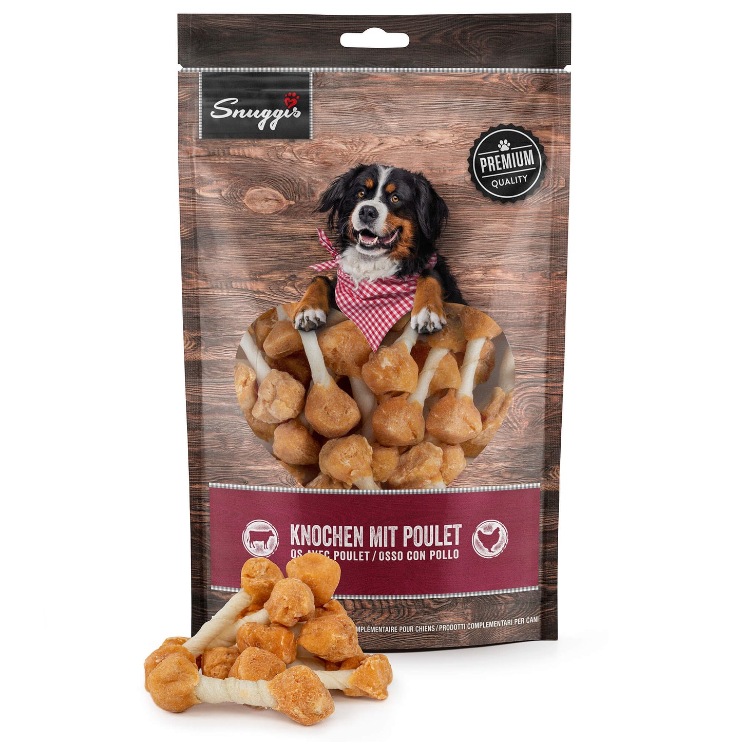 Snuggis Knochen mit Poulet Snack für Hunde
