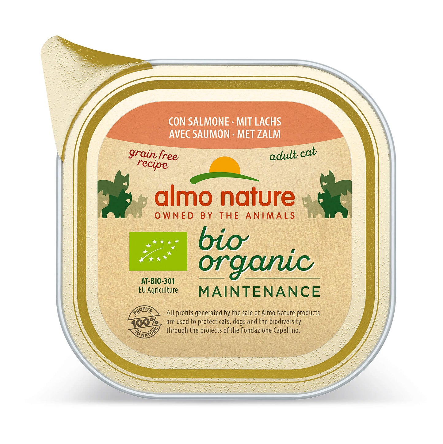 Almo Nature Bio Organic Cat mit Lachs Nassfutter für Katzen