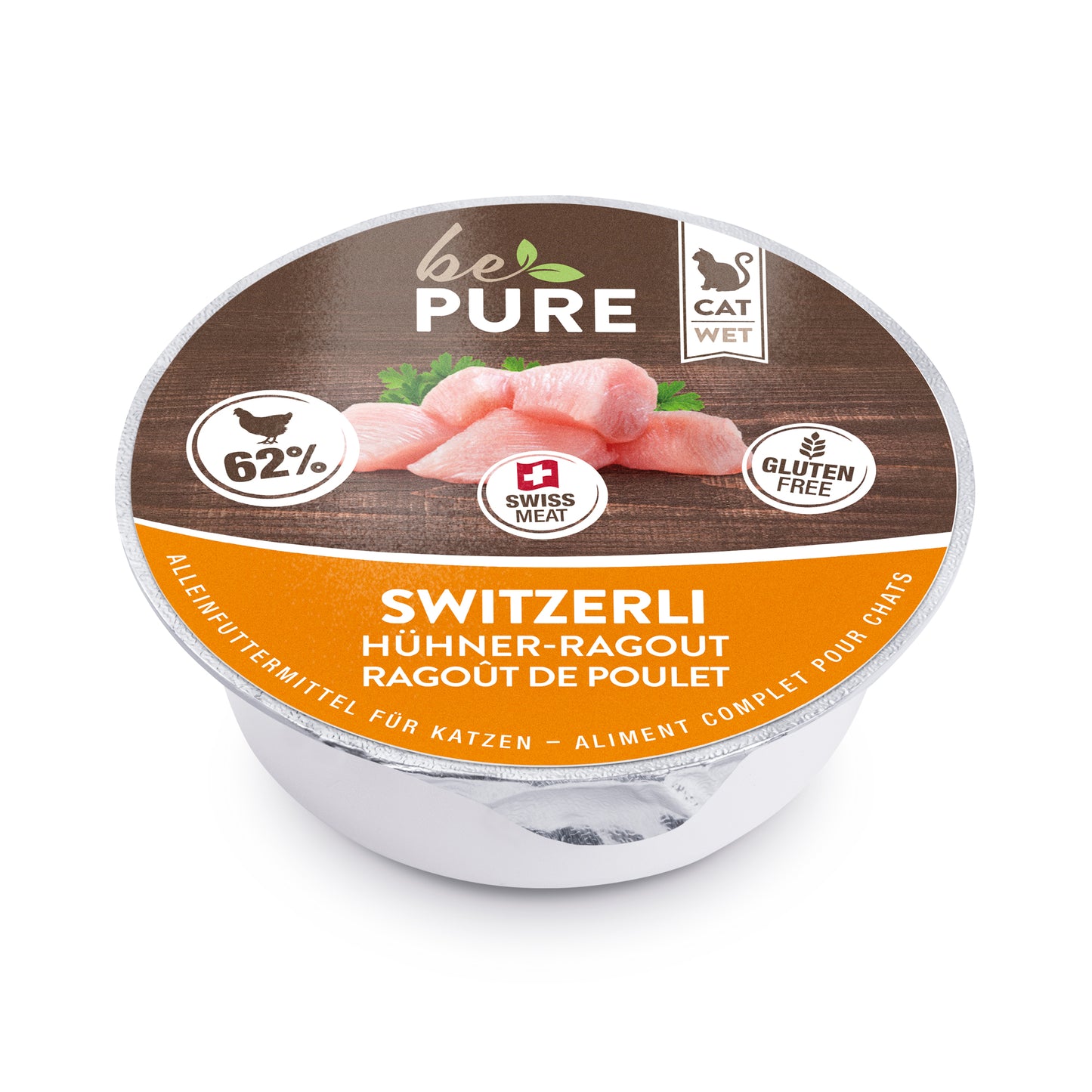bePure Switzerli mit Hühner-Ragout Nassfutter für Katzen