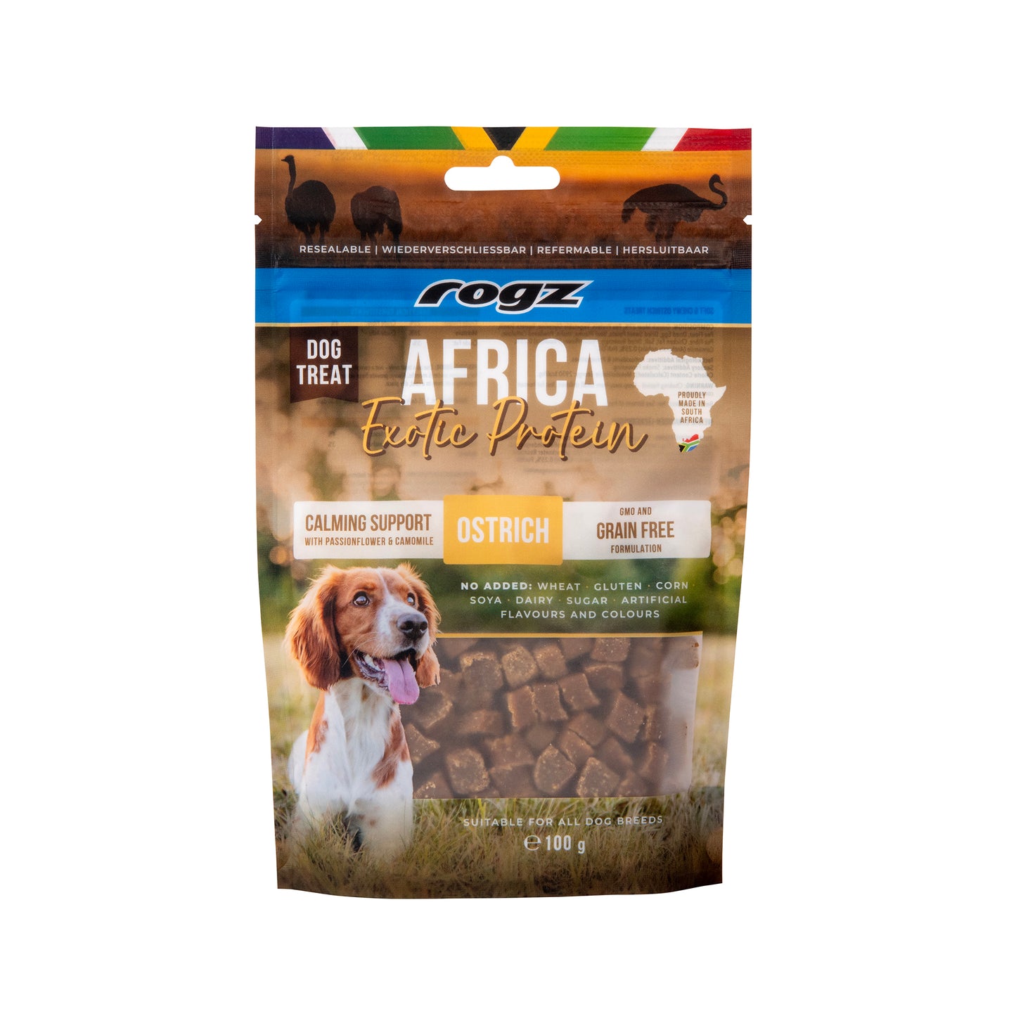 rogz Africa Exotic Calming Support Strauss Snack für Hunde