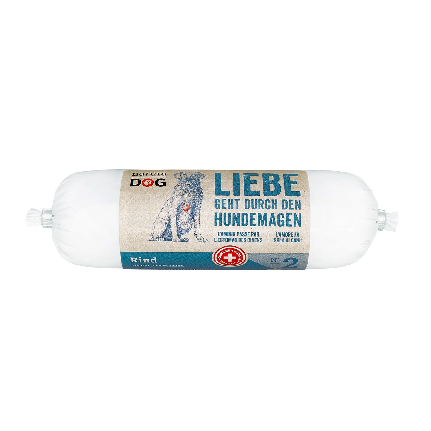 naturaDog Rind & Gemüse Brocken Nassfutter für Hunde