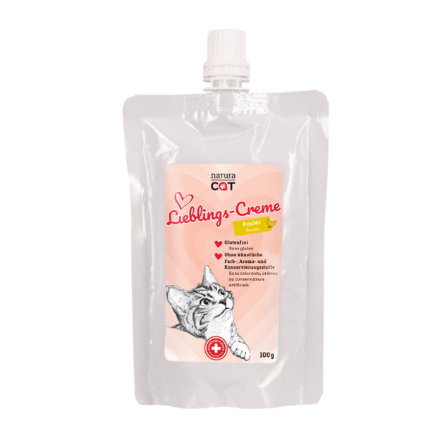 naturaCat Lieblings-Creme mit Poulet Snack für Katzen