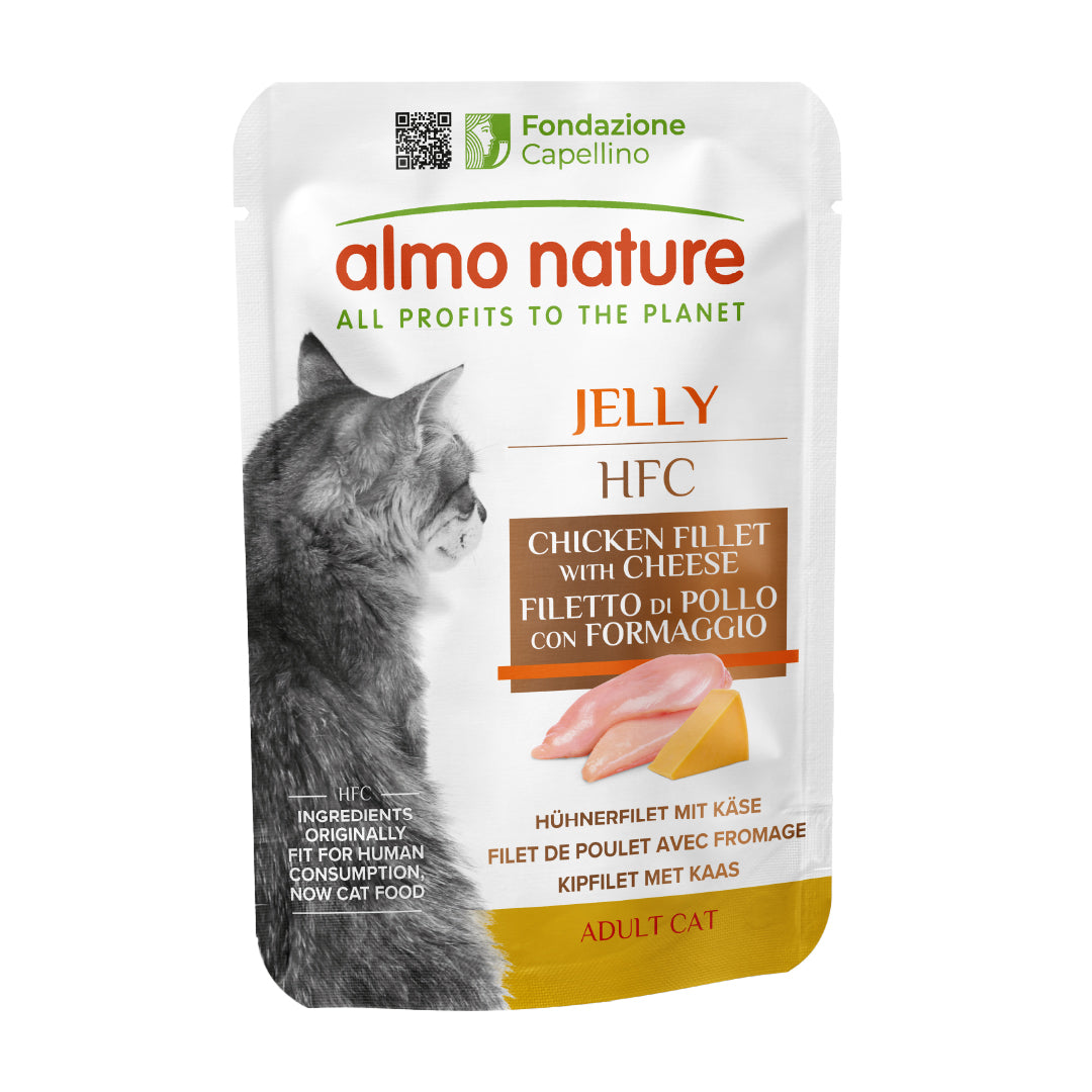 Almo Nature HFC Jelly Cat Hühnerfilet mit Käse Nassfutter für Katzen