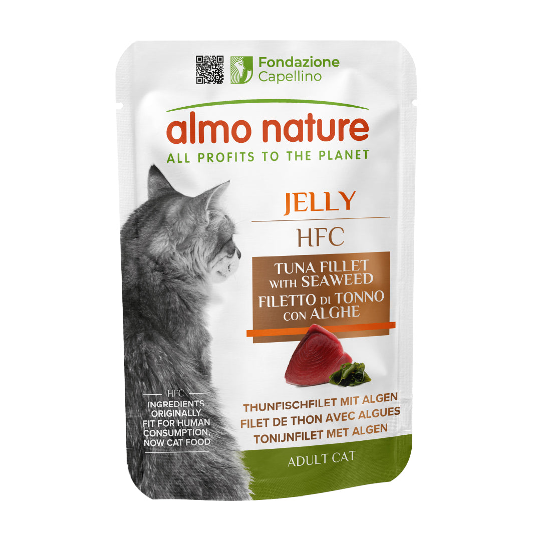 Almo Nature HFC Jelly Cat Thunfischfilet mit Algen Nassfutter für Katzen