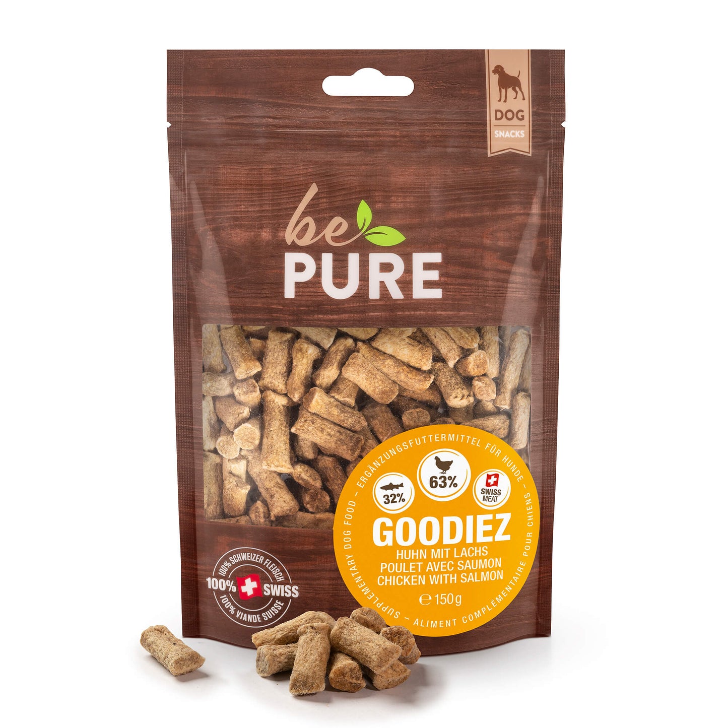 bePure Goodiez Huhn und Lachs Snack für Hunde