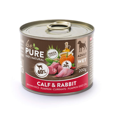 bePure Calf & Rabbit Nassfutter für Hunde