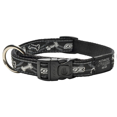 rogz Fancy Dress Black Bones Halsband für Hunde