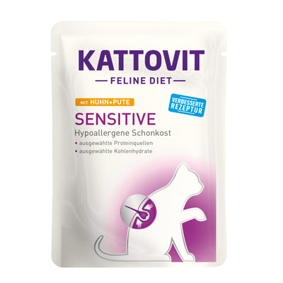 Kattovit Sensitive mit Huhn und Pute Nassfutter für Katzen