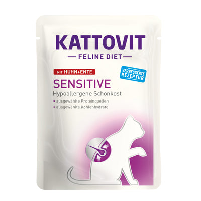 Kattovit Sensitive mit Huhn und Ente Nassfutter für Katzen