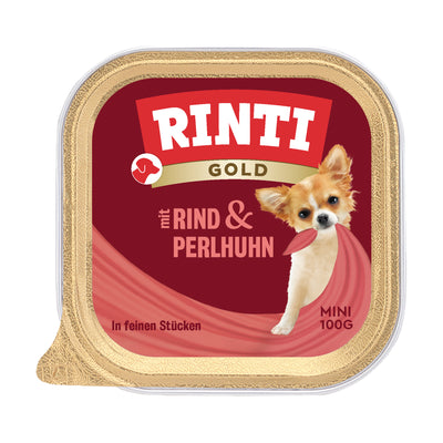 Rinti Gold Mini Rind und Perlhuhn Nassfutter für Hunde