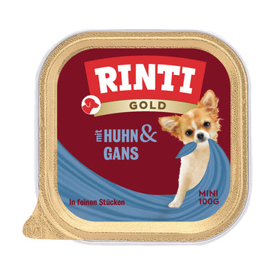 Rinti Gold Mini Huhn und Gans Nassfutter für Hunde