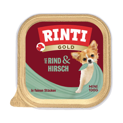Rinti Gold Mini Hirsch und Rind Nassfutter für Hunde
