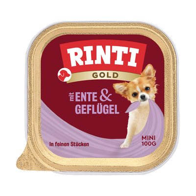 Rinti Gold Mini Ente und Geflügel Nassfutter für Hunde