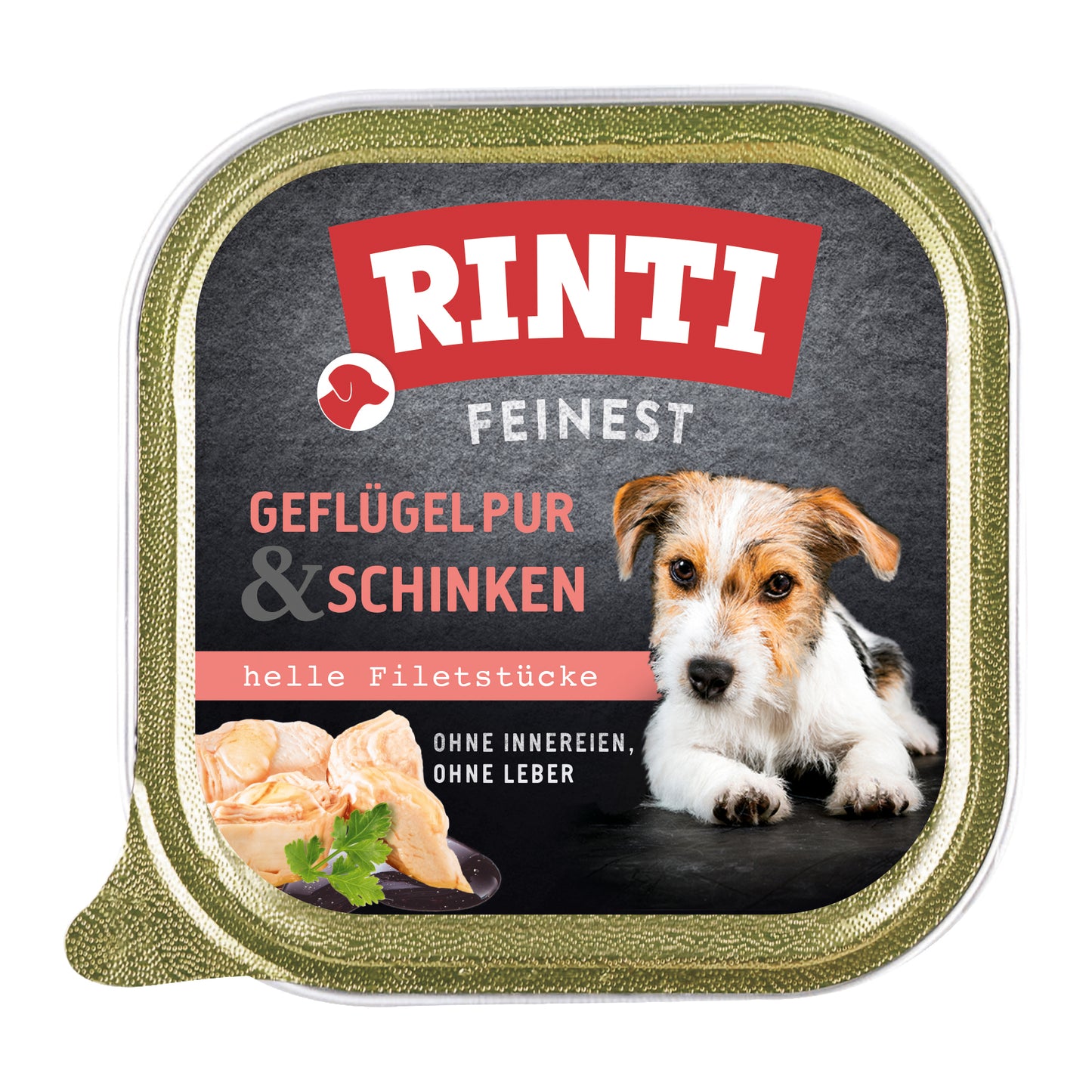 Rinti Feinest Geflügel und Schinken Nassfutter für Hunde