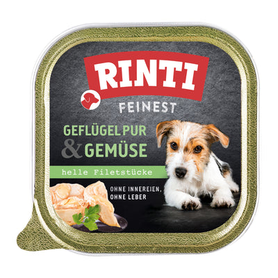 Rinti Feinest Geflügel und Gemüse Nassfutter für Hunde