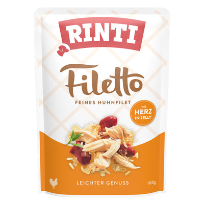 Rinti Filetto Huhn und Hühnerherz in Jelly Nassfutter für Hunde