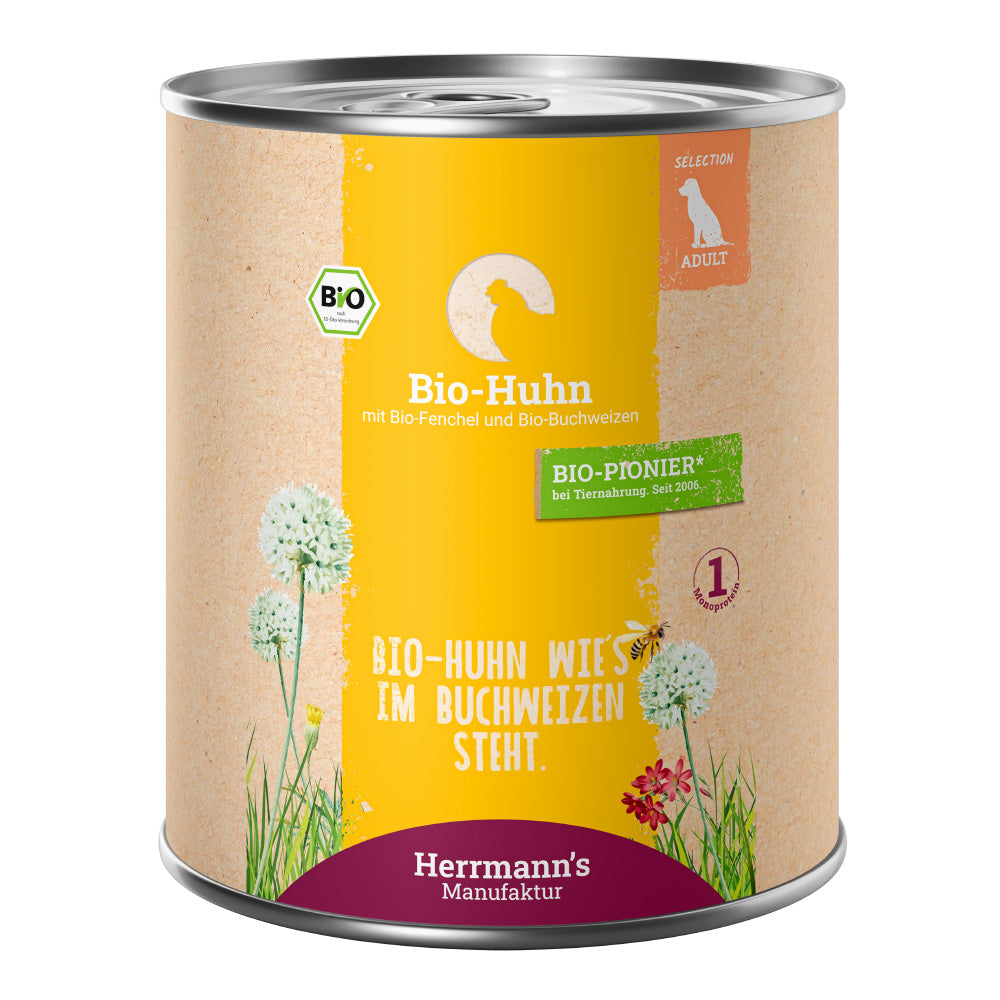 Herrmann's Huhn mit Fenchel und Buchweizen Nassfutter für Hunde