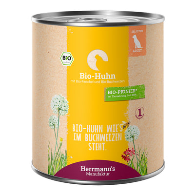 Herrmann's Huhn mit Fenchel und Buchweizen Nassfutter für Hunde