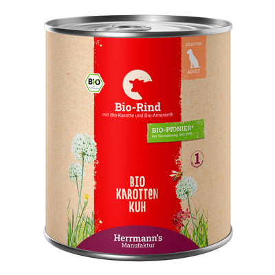 Herrmann's Rind mit Karotten und Amaranth Nassfutter für Hunde