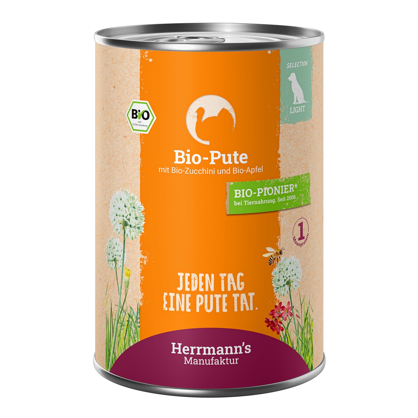 Herrmann's Pute mit Zucchini und Apfel Nassfutter für Hunde