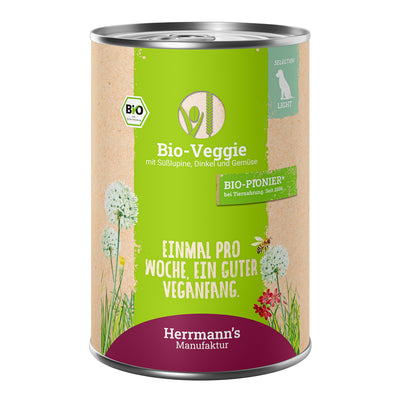 Herrmann's Veggie mit weisser Süsslupine und Dinkel Nassfutter für Hunde