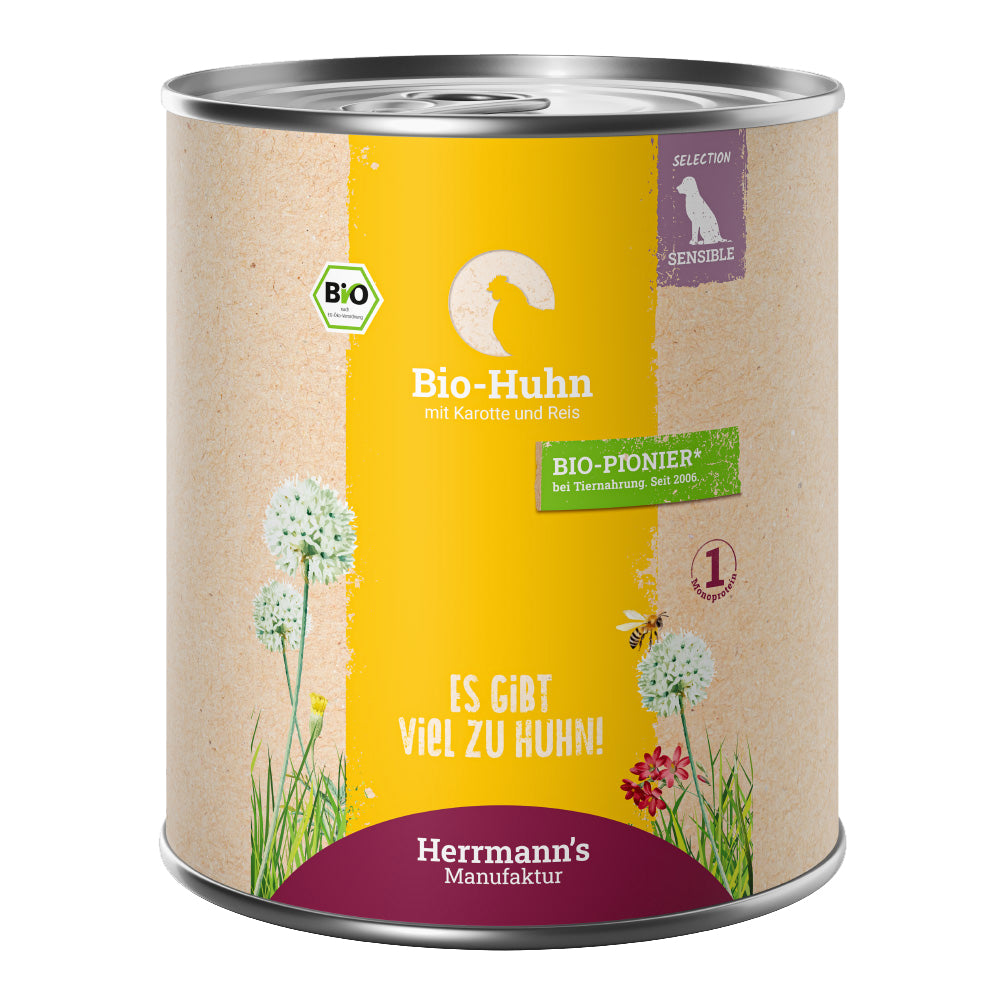 Herrmann's Huhn mit Karotte und Reis Nassfutter für Hunde