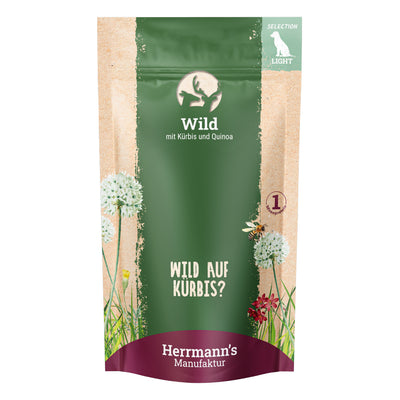 Herrmann's Wild mit Kürbis und Quinoa Nassfutter für Hunde