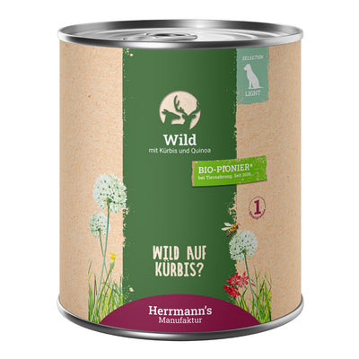 Herrmann's Wild mit Kürbis und Quinoa Nassfutter für Hunde