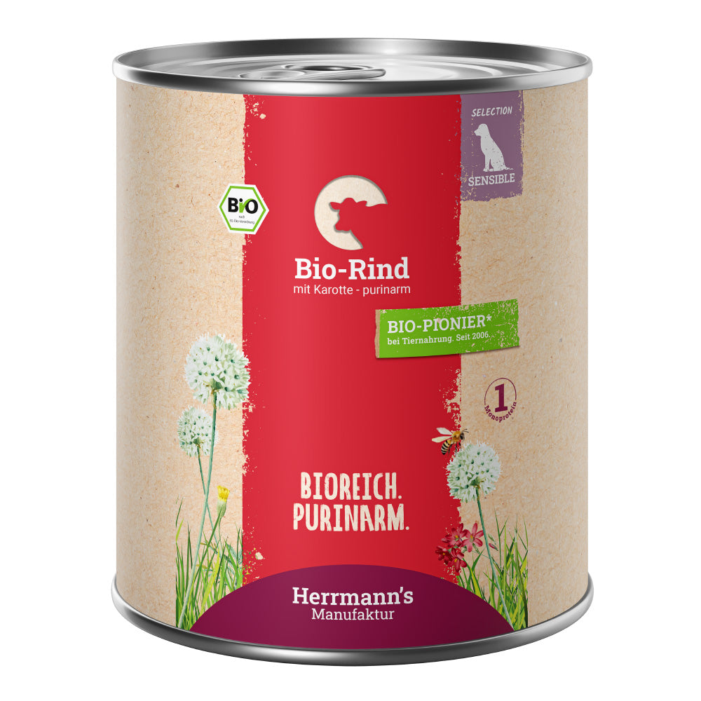 Herrmann's Rind mit Karotten Nassfutter für Hunde