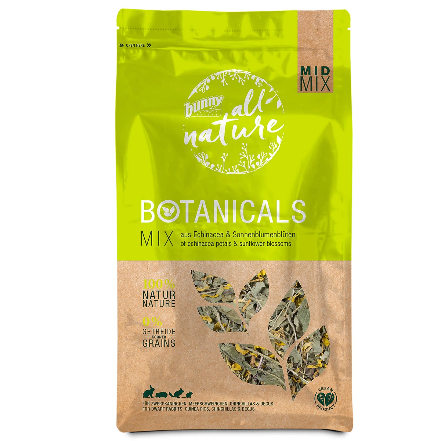bunny All Nature Botanicals Mix Ergänzungsfutter für Zwergkaninchen, Degus, Meerschweinchen und Chinchillas