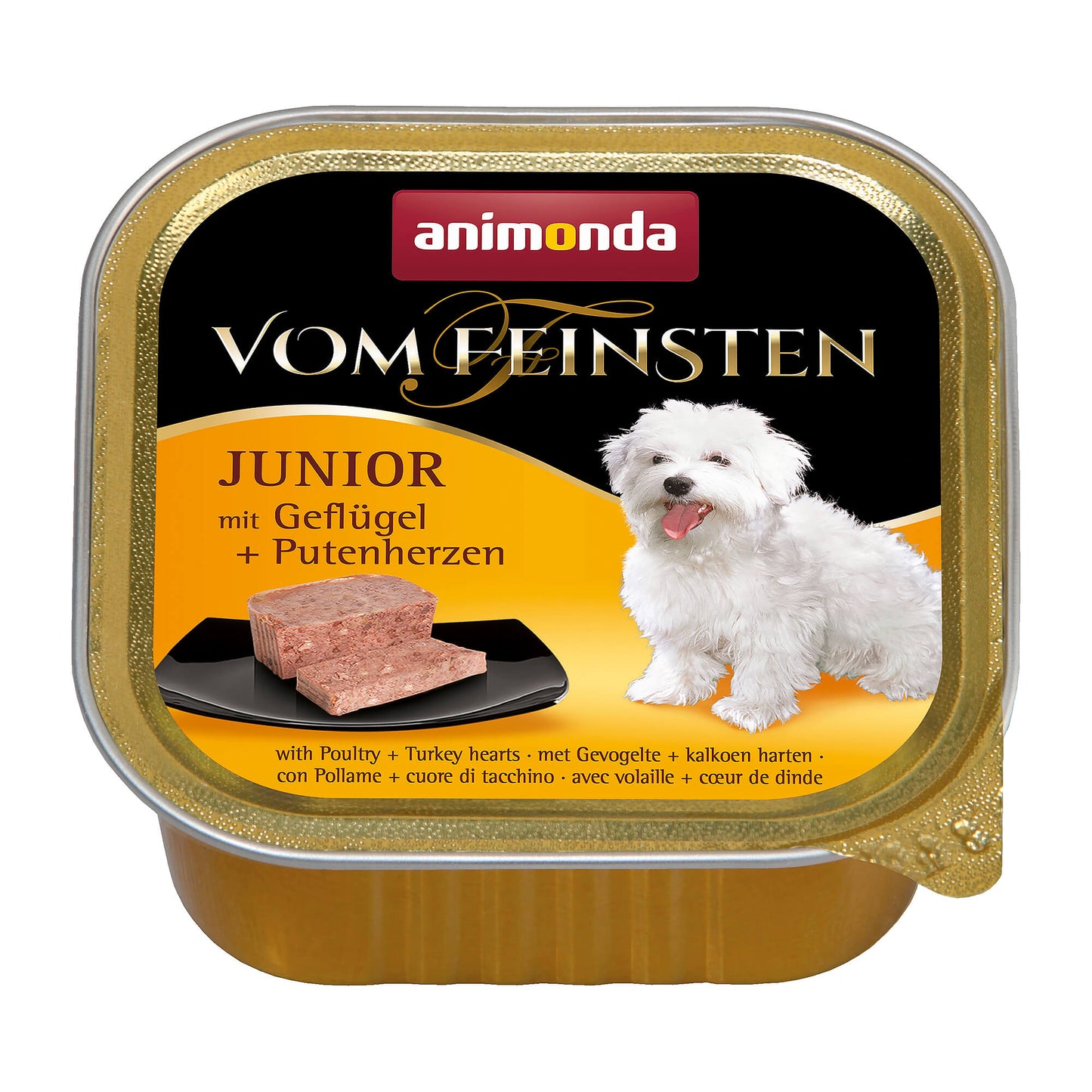 animonda Vom Feinsten Junior Geflügel und Putenherzen Nassfutter für Hunde