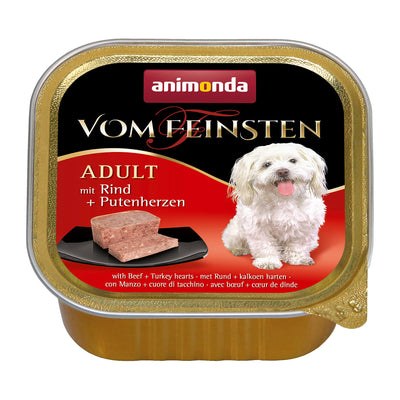 animonda Vom Feinsten Adult Rind und Putenherzen Nassfutter für Hunde