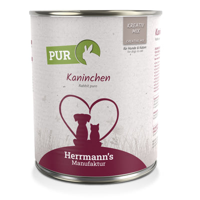 Herrmann's Kaninchen Reinfleisch Nassfutter für Hunde und Katzen