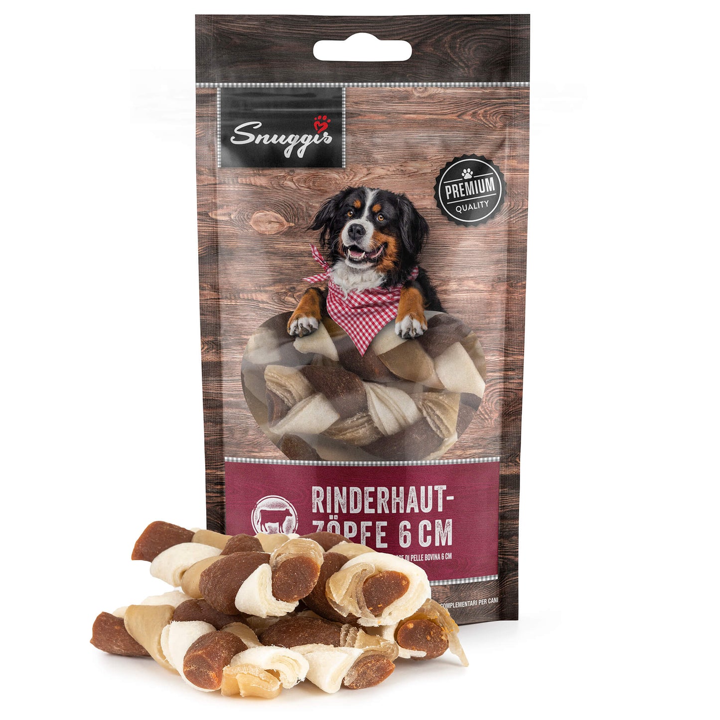 Snuggis Rinderhaut-Zöpfe Kauartikel für Hunde