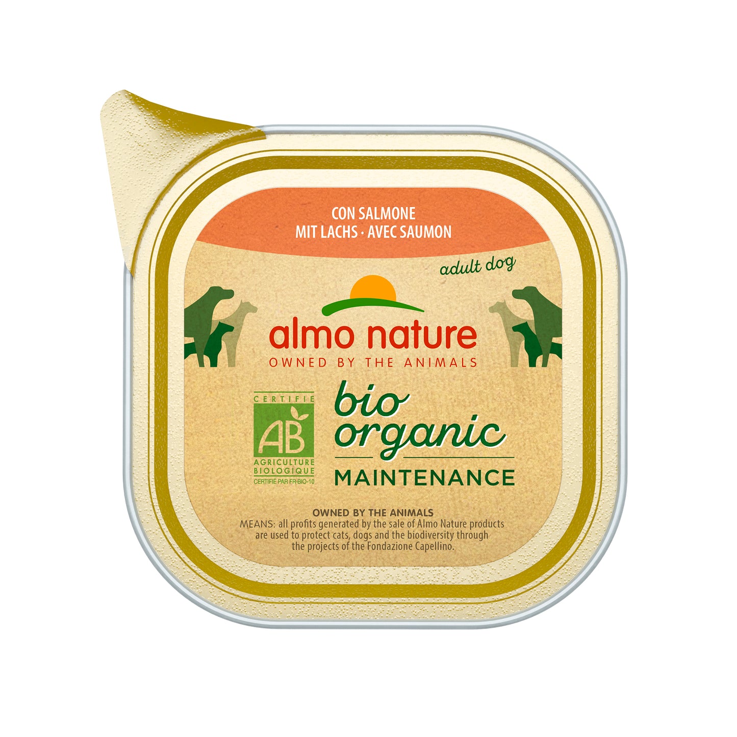 Almo Nature Bio Organic mit Lachs Nassfutter für Hunde