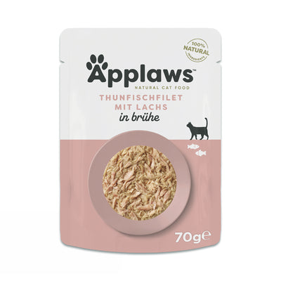 Applaws Thunfischfilet mit Lachs in Brühe Nassfutter für Katzen