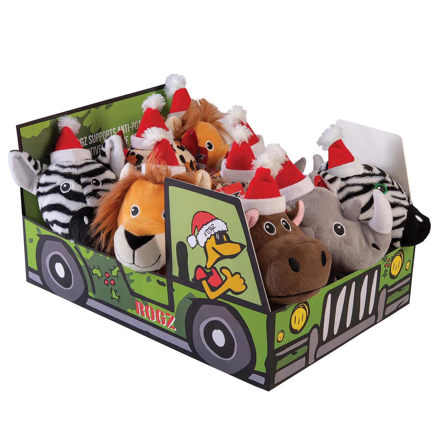 rogz X-Mas Safari Animal Display Kuscheltier für Hunde