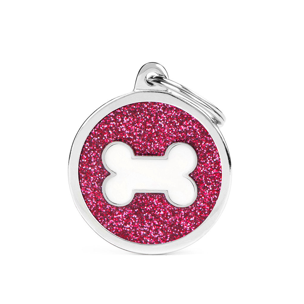 MyFamily Glitter Circle White Bone Accessoire für Hunde