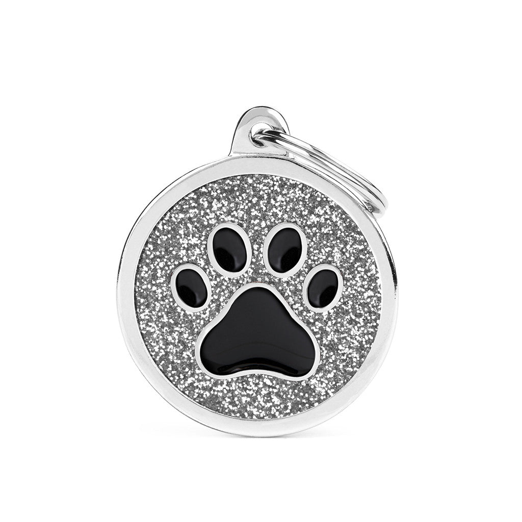 MyFamily Glitter Circle Black Paw Accessoire für Hunde