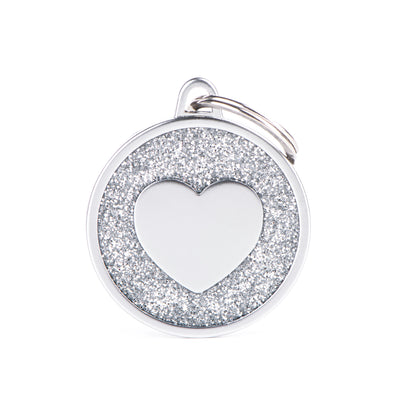MyFamily Circle Heart Glitter Accessoire für Hunde