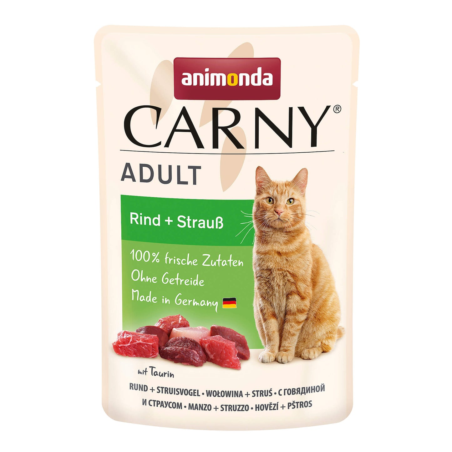 Carny Rind und Strauss Nassfutter für Katzen