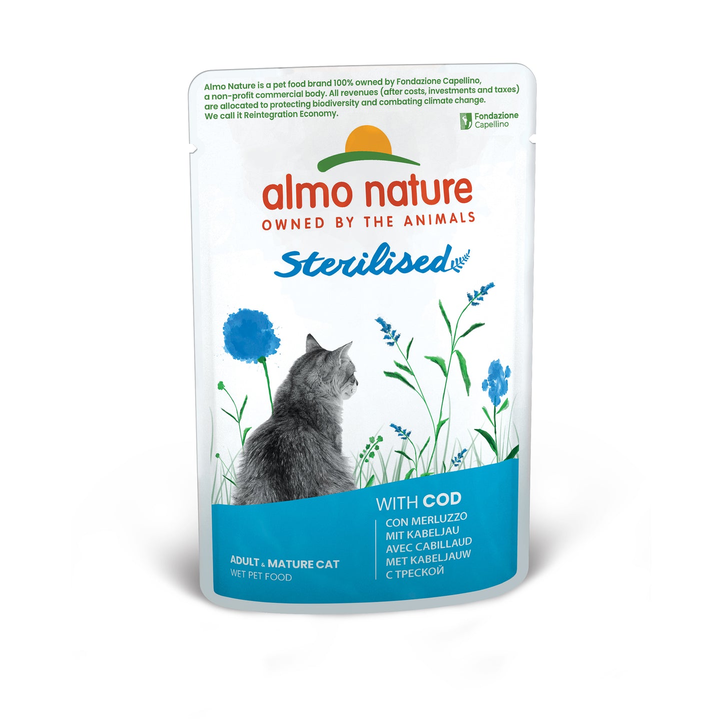 Almo Nature Sterilised mit Kabeljau Nassfutter für Katzen