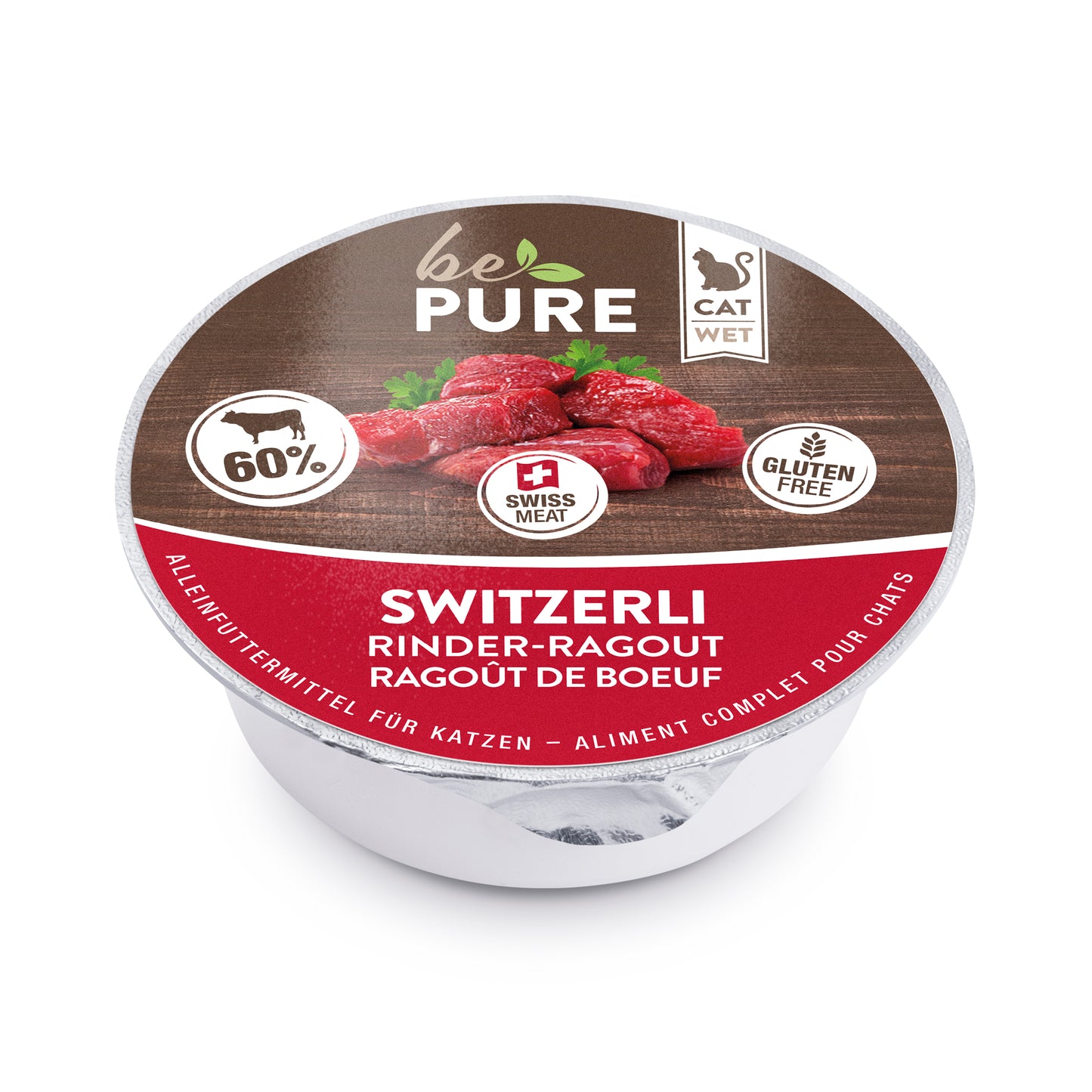 bePure Switzerli mit Rinder-Ragout Nassfutter für Katzen