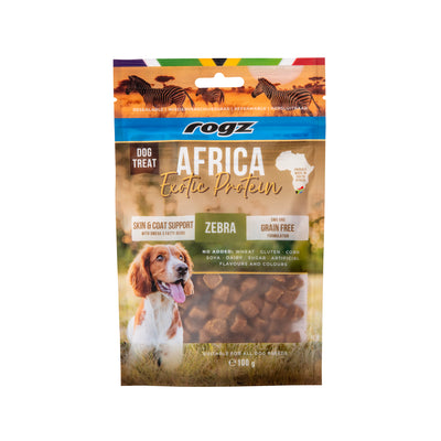 rogz Africa Exotic Skin & Coat Help Zebra Snack für Hunde