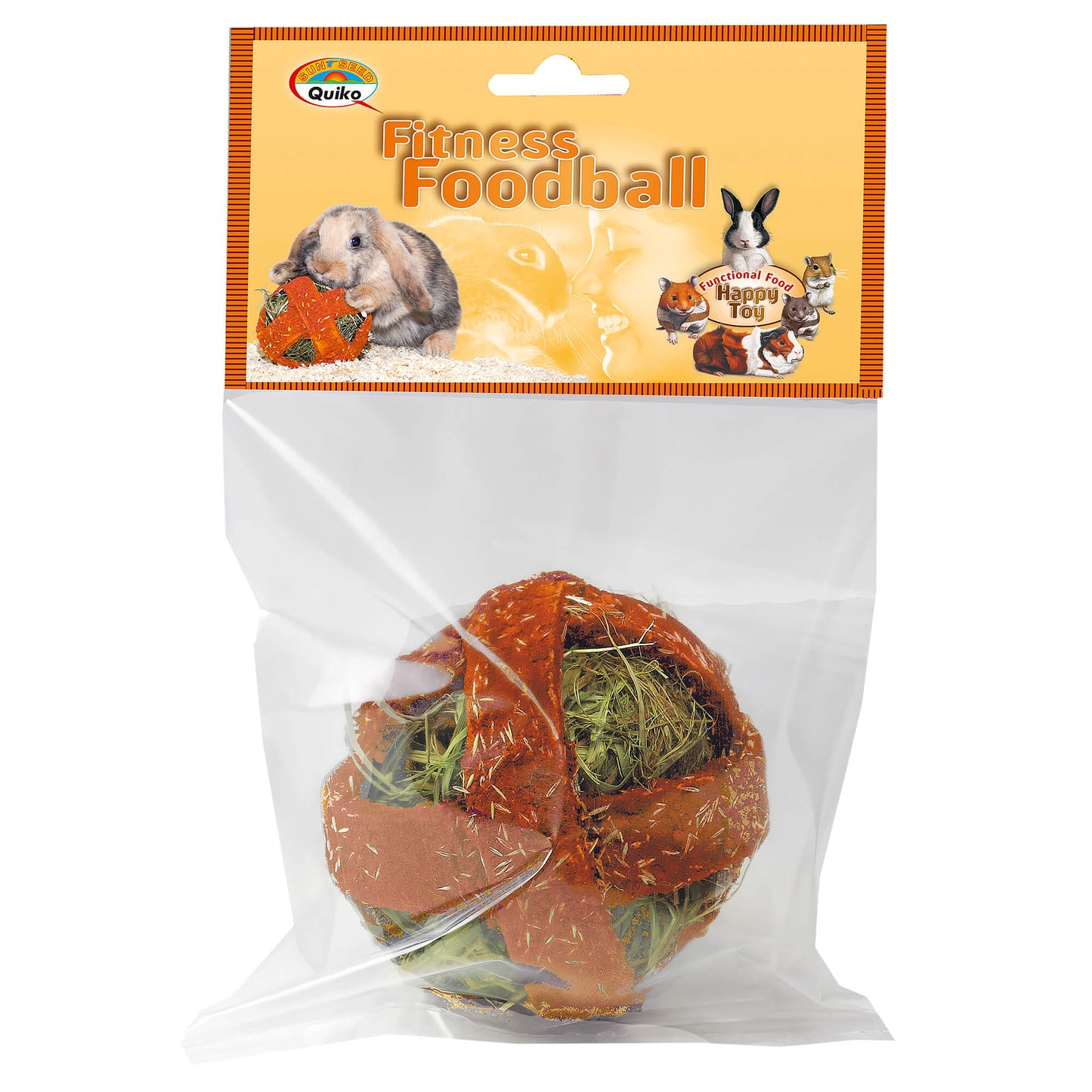 Quiko Fitness Foodball Snack für Chinchillas, Gerbils, Hamster, Kaninchen, Meerschweinchen, Degus, Mäuse und Ratten
