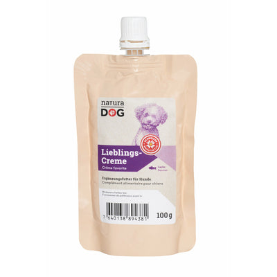 naturaDog Lieblings-Creme mit Lachs Snack für Hunde