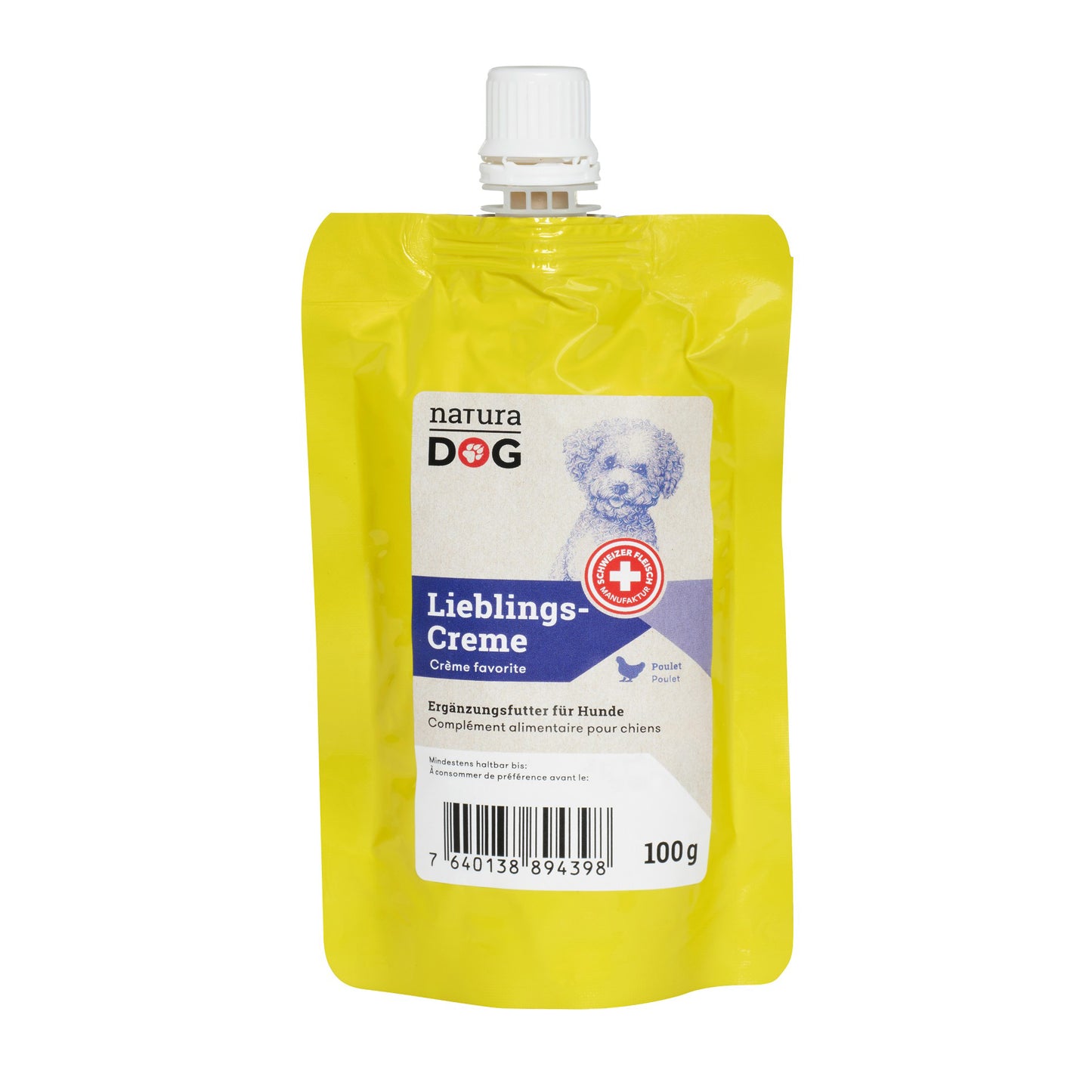 naturaDog Lieblings-Creme mit Poulet Snack für Hunde